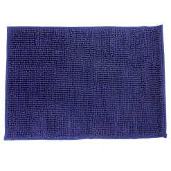 Tapis de salle de bain chenille bleu