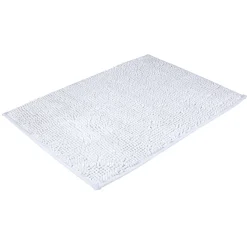 Tapis de salle de bain chenille blanc petit modèle