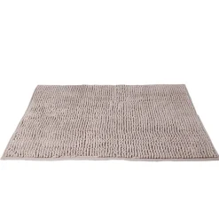 Tapis de salle de bain chenille taupe grand modèle