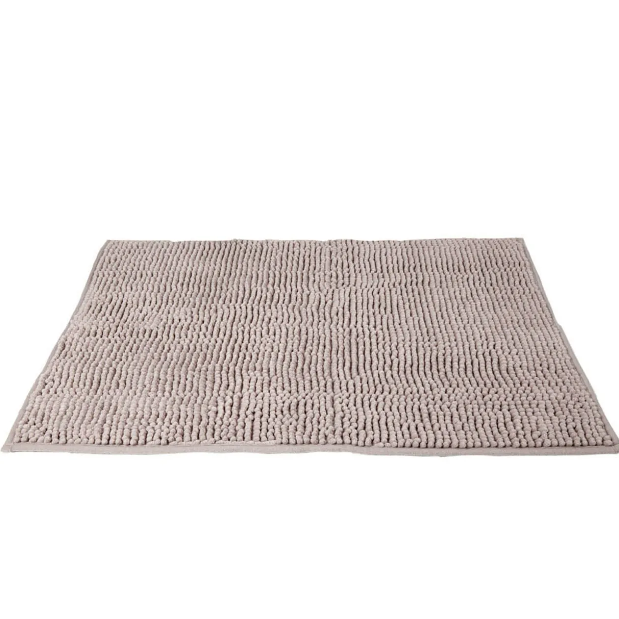 Tapis de salle de bain chenille taupe grand modèle