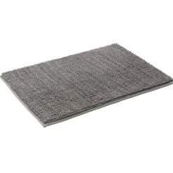 Tapis de salle de bain chenille gris grand modèle