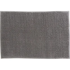 Tapis de salle de bain chenille gris grand modèle