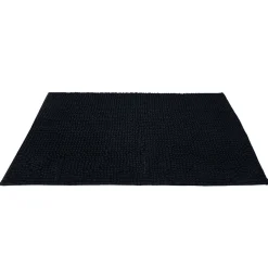 Tapis de salle de bain chenille noir 80x50cm