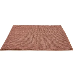 Tapis de salle de bain chenille marron 80x50 cm