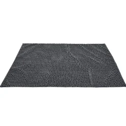 Tapis de salle de bain chenille gris 80x50 cm
