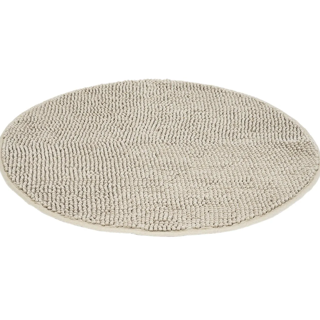 Tapis de salle de bain chenille rond beige Ø70 cm