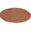 Tapis de salle de bain chenille rond marron Ø70 cm