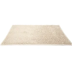 Tapis de salle de bain chenille taupe 65x45 cm
