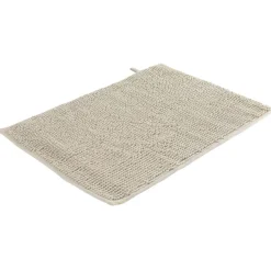 Tapis de salle de bain chenille taupe 65x45 cm