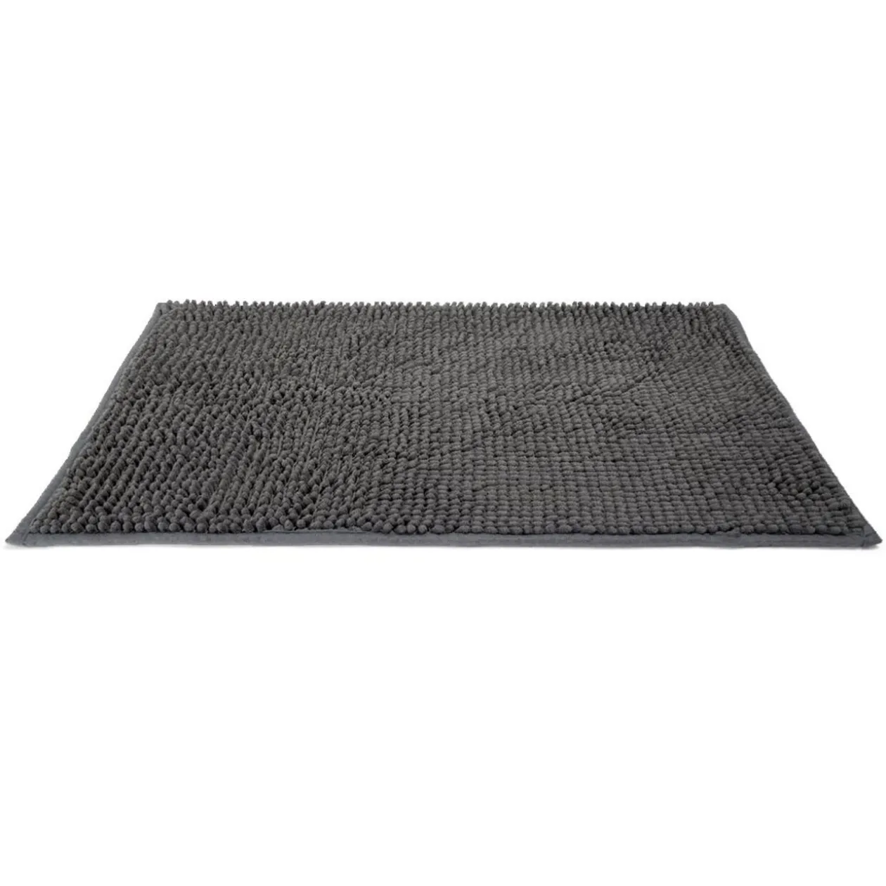 Tapis de salle de bain chenille gris 65x45 cm