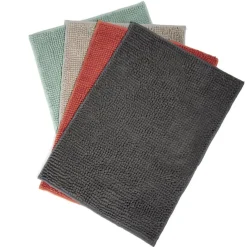 Tapis de salle de bain chenille gris 65x45 cm