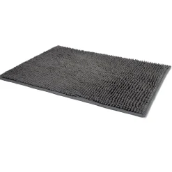 Tapis de salle de bain chenille gris 65x45 cm