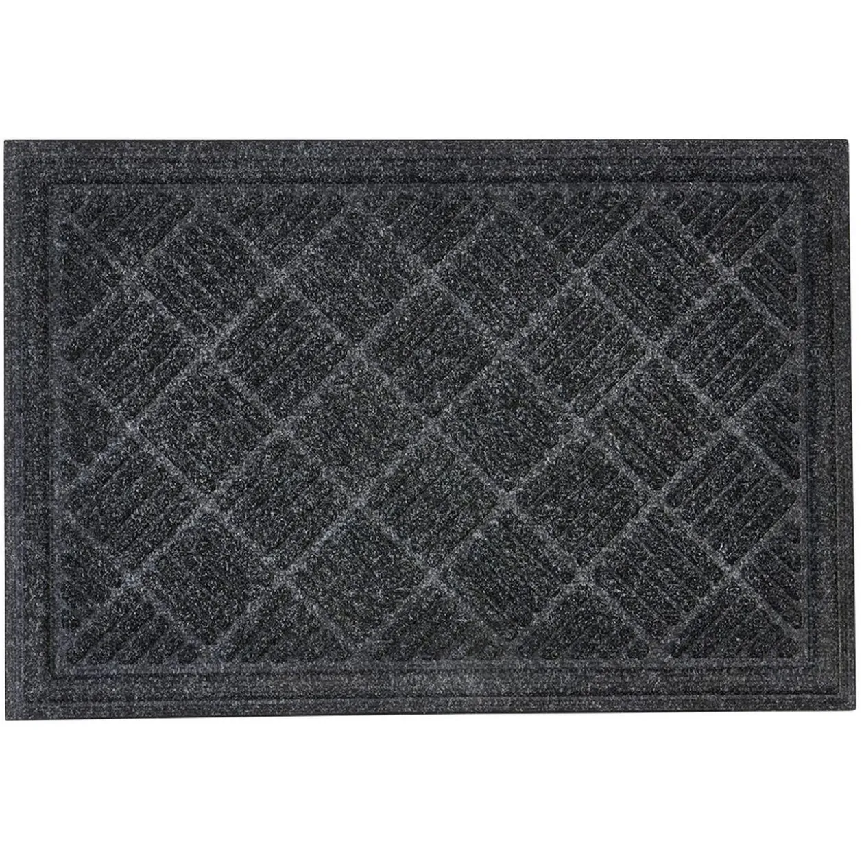 Tapis d'entrée en polyester gris foncé