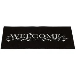 Tapis d'entrée noir et blanc design fluorescent 