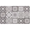 Tapis d'entrée rectangulaire motif carreau de ciment gris