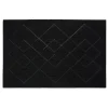 Tapis d'extérieur noir design losanges 60x40 cm