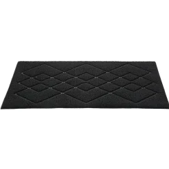 Tapis d'extérieur noir design losanges 60x40 cm