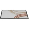 Tapis entrée anti poussière rectangulaire motif courbe effet peinture beige