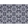 Tapis extérieur antidérapant grattant carreau ciment bleu gris 75x45cm