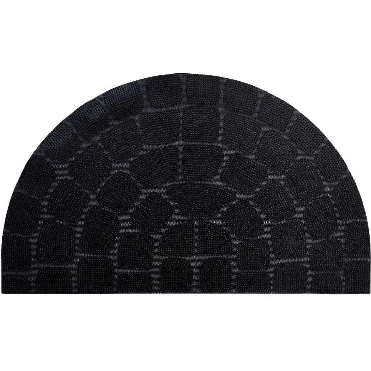 Tapis extérieur forme demi lune noir 74x44 cm