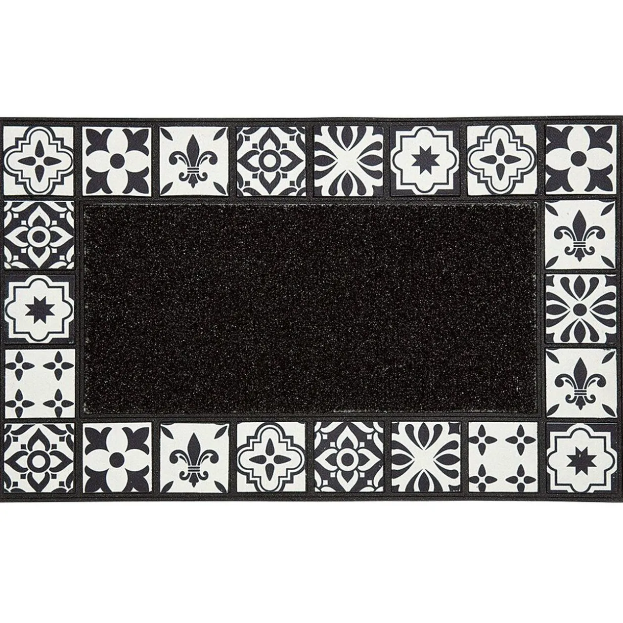 Tapis extérieur rectangulaire motif carreau de ciment