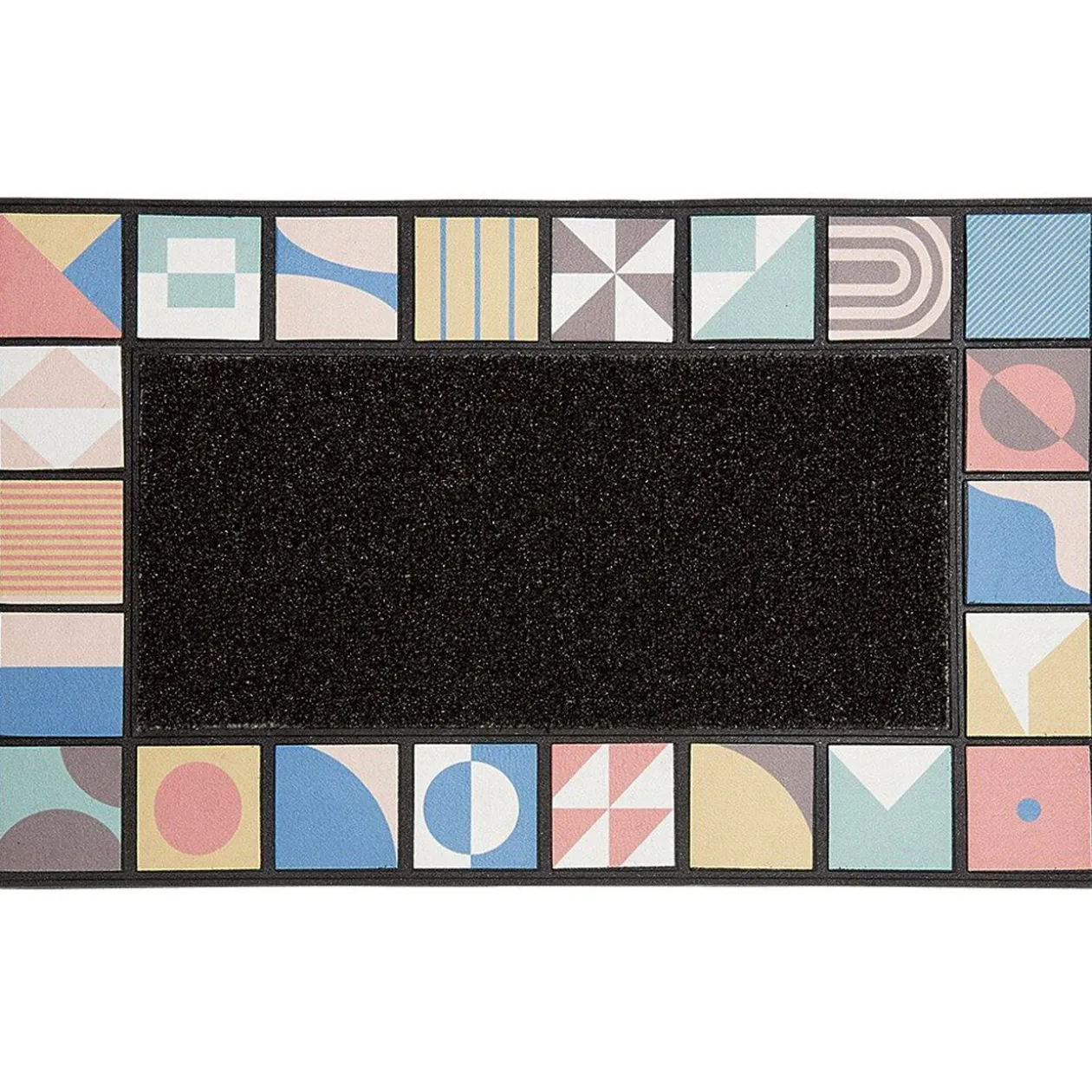 Tapis extérieur rectangulaire motif carreau de ciment