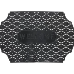 Tapis extérieur Welcome antidérapant ajouré noir