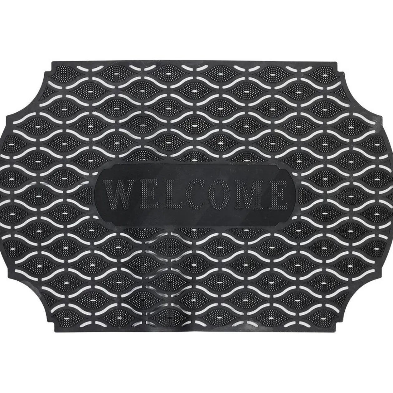 Tapis extérieur Welcome antidérapant ajouré noir