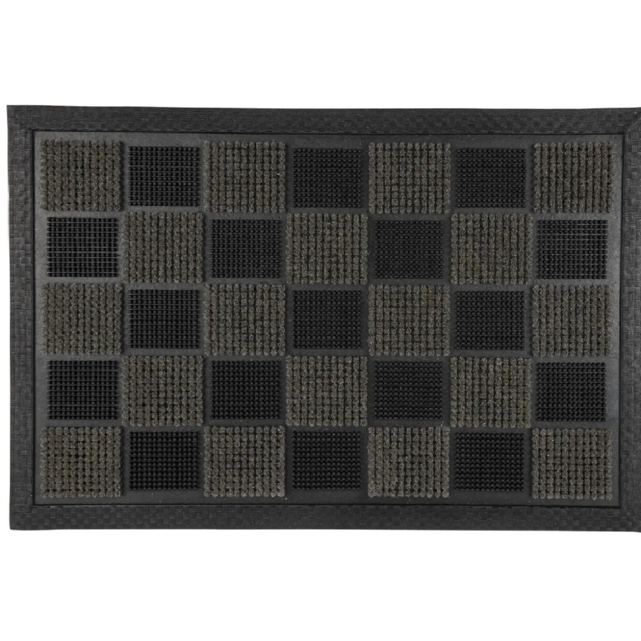 Tapis grattant damier noir et gris