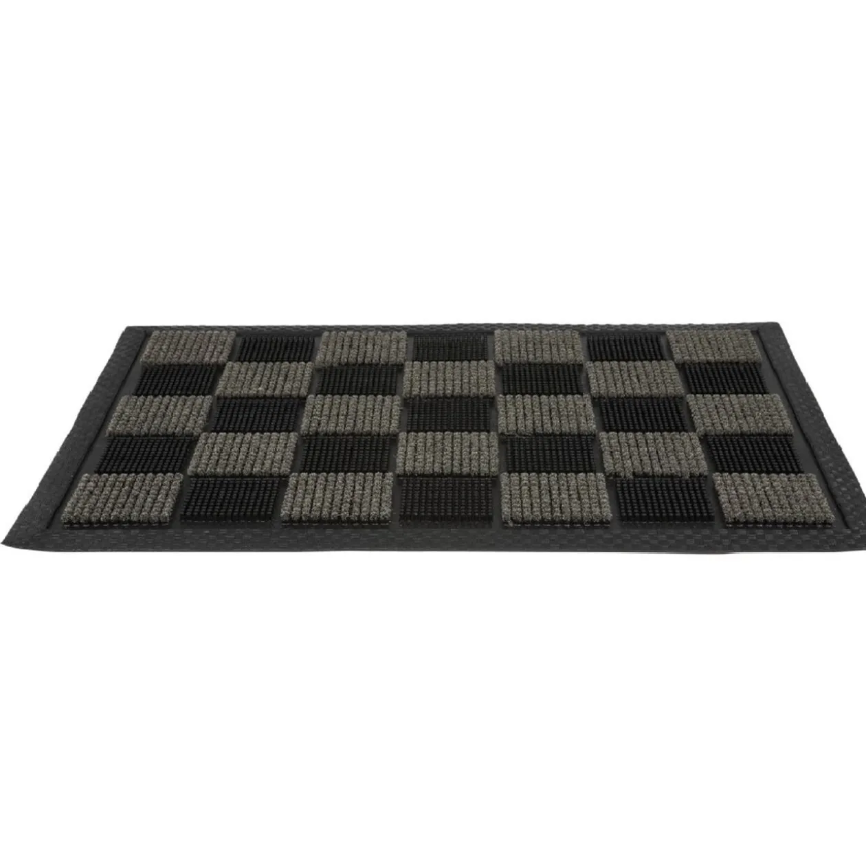 Tapis grattant damier noir et gris