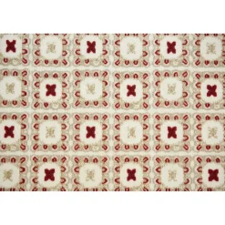 Tapis imprimé carreaux de ciment rouge et blanc
