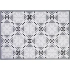 Tapis intérieur extérieur vinyle décor carreau de ciment 70x49 cm