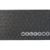 Tapis paillasson caoutchouc grattant design Welcome gris