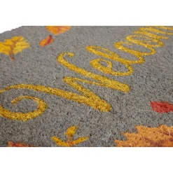 Tapis paillasson coco Welcome motif feuilles automne