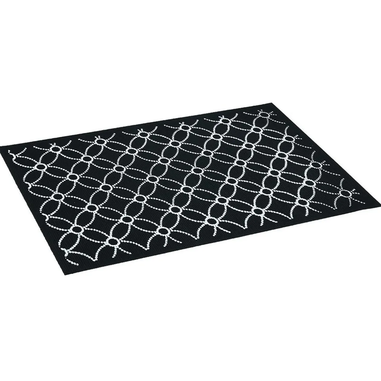 Tapis phosphorescent anti-dérapant et absorbant L28 x 20 cm noir blanc