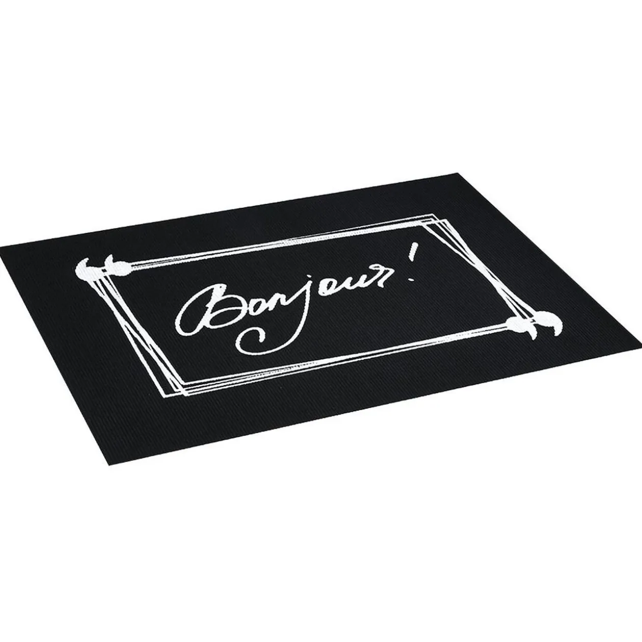 Tapis phosphorescent anti-dérapant et absorbant L28 x 20 cm noir blanc