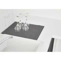 Tapis éponge microfibre gris pour évier