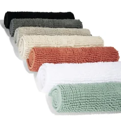 Tapis pour salle de bain chenille uni gris 45x65cm