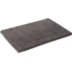 Tapis pour salle de bain chenille uni gris 45x65cm