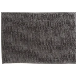 Tapis pour salle de bain chenille uni gris 45x65cm