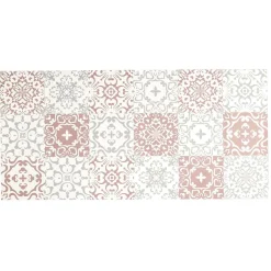 Tapis pvc imprimé carreau de ciment 100x50 cm gris blanc rouge