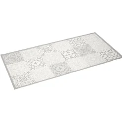 Tapis pvc imprimé carreau de ciment 100x50 cm gris blanc