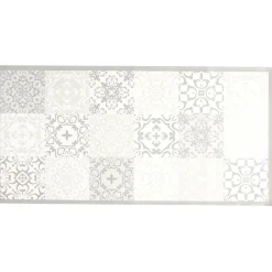 Tapis pvc imprimé carreau de ciment 100x50 cm gris blanc