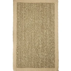 Tapis rectangulaire jonc mer design chevrons
