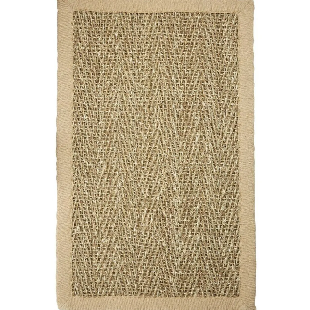 Tapis rectangulaire jonc mer design chevrons