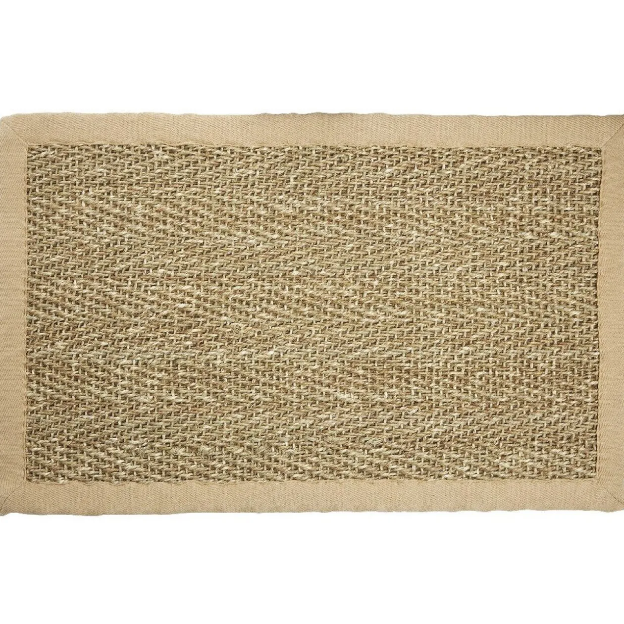 Tapis rectangulaire jonc mer design chevrons