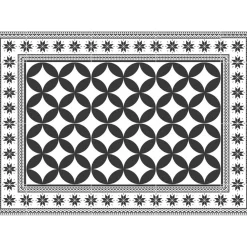 Tapis rectangulaire vinyle motif carreau de ciment 70 x 49,5 cm