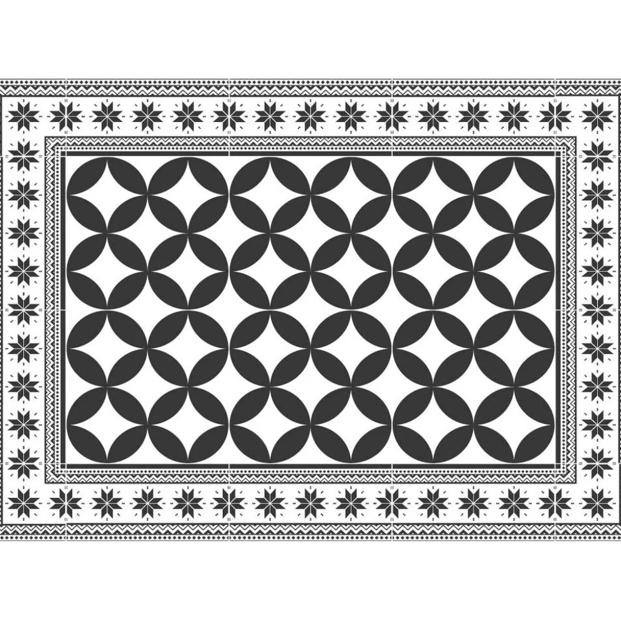Tapis rectangulaire vinyle motif carreau de ciment 70 x 49,5 cm