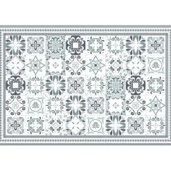Tapis rectangulaire vinyle motif carreau de ciment 150 x 100 cm