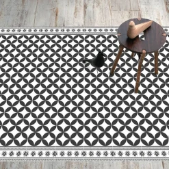 Tapis rectangulaire vinyle motif carreau de ciment 150 x 100 cm